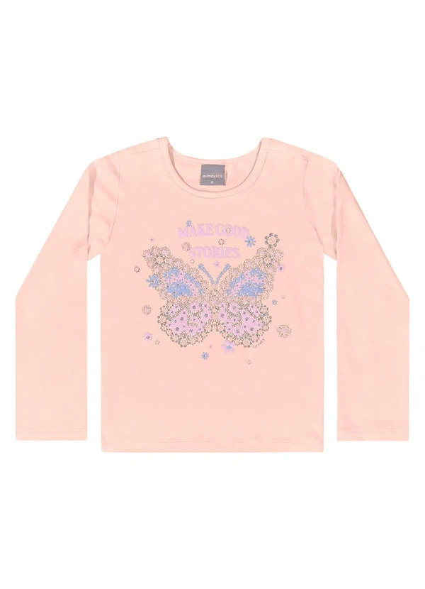 Quimby - Blusa Manga Longa Menina Rosa 3