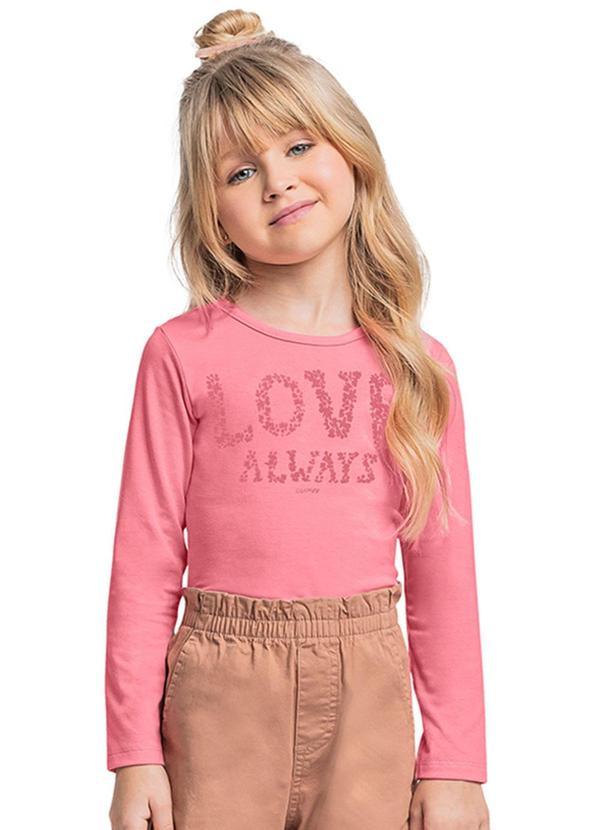 Quimby - Blusa Manga Longa Menina Rosa