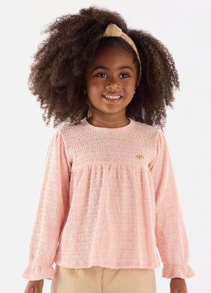 Up Baby - Blusa Manga Longa Menina Rosa - UP BABY