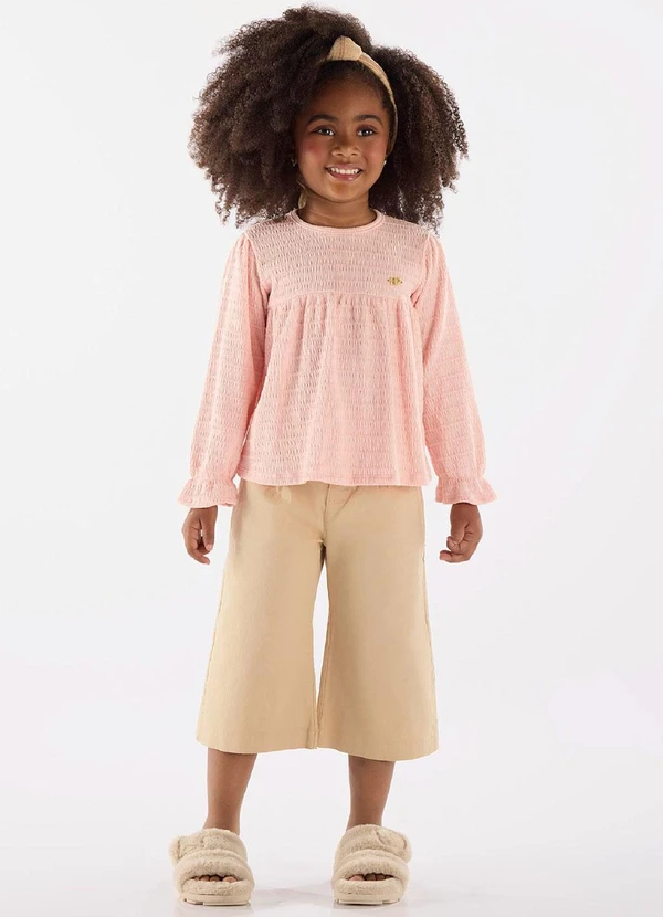 Up Baby - Blusa Manga Longa Menina Rosa 2