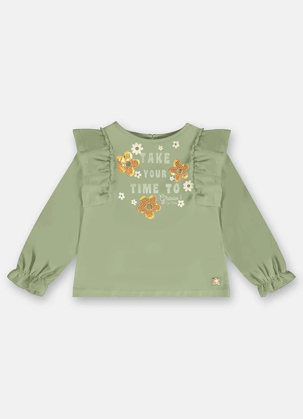 Up Baby - Blusa Manga Longa Menina Verde 3