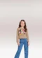 Fakini Kids - Blusa Manga Longa Minnie Rosa - variação: Bege