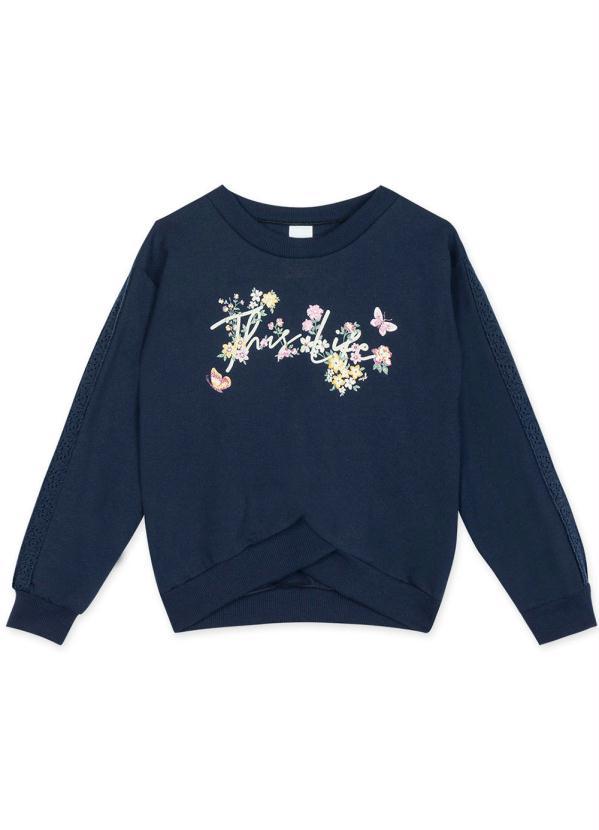 Marisol - Blusa Manga Longa Moletom Infantil Menina Azul 3