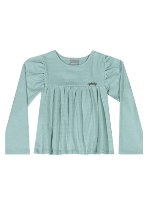 Quimby - Blusa Manga Longa para Menina Azul - QUIMBY
