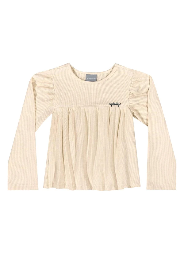 Quimby - Blusa Manga Longa para Menina Bege