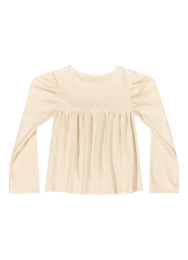 Quimby - Blusa Manga Longa para Menina Bege 2