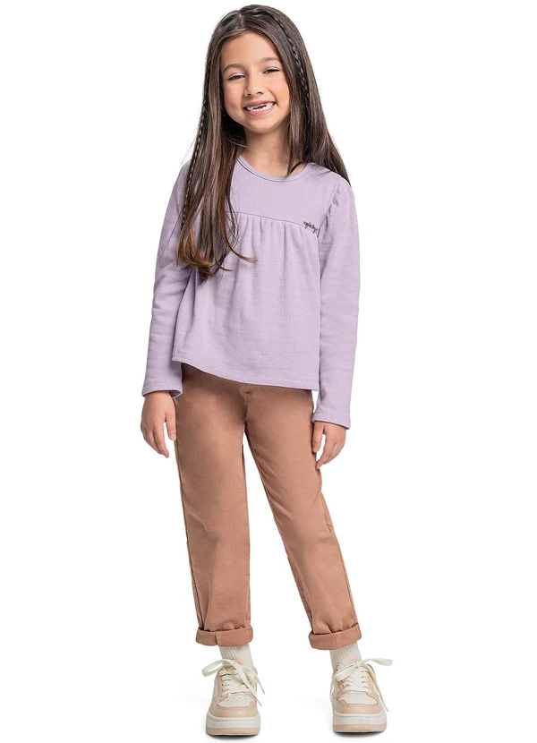 Quimby - Blusa Manga Longa para Menina Roxo 2