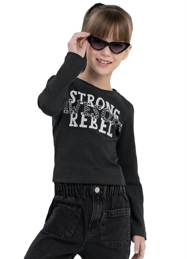 Playground - Blusa Manga Longa Preto