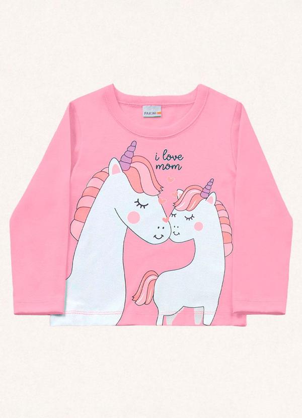 Fakini Kids - Blusa Manga Longa Rosa