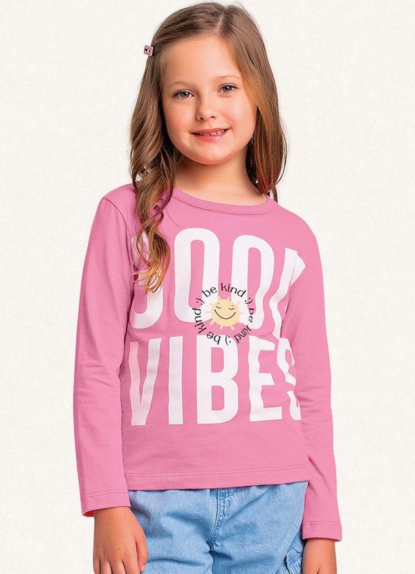 Fakini Kids - Blusa Manga Longa Rosa