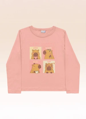Fakini Kids - Blusa Manga Longa Rosa - FAKINI KIDS