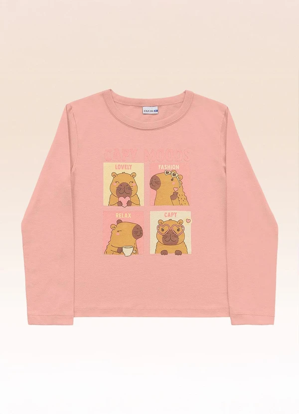 Fakini Kids - Blusa Manga Longa Rosa 1