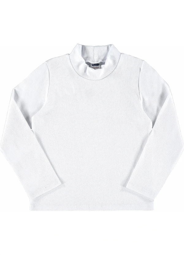 Marlan - Blusa Manga Longa Unissex em Punho Branco