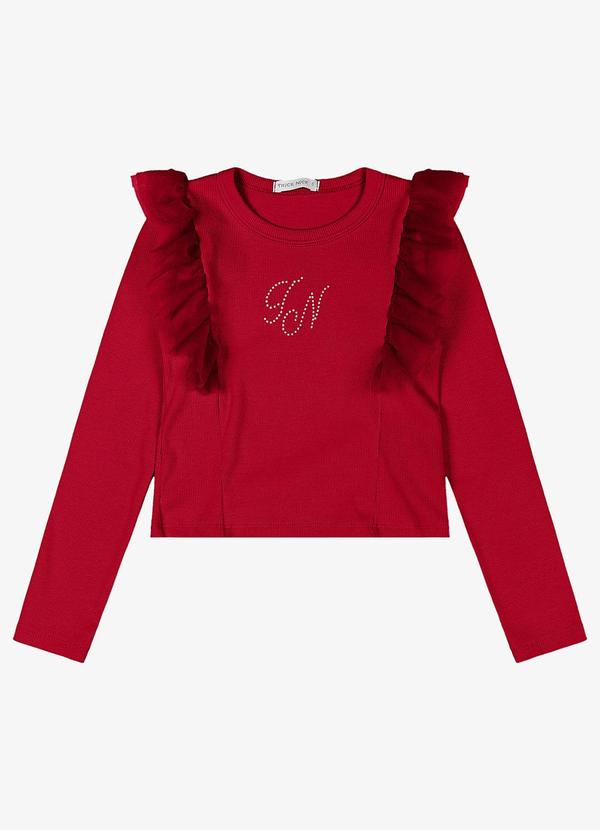 Trick Nick - Blusa Manga Longa Vermelho