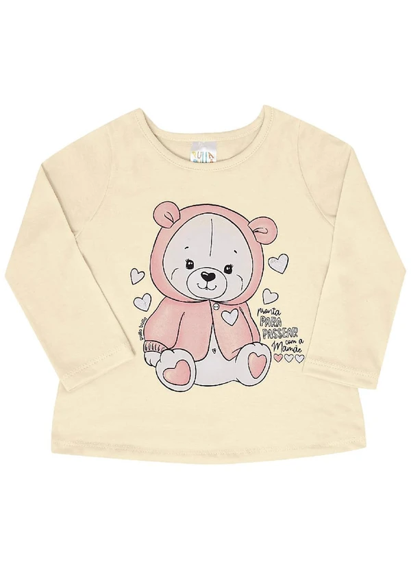 Pulla Bulla - Blusa Meia Malha Menina Bege