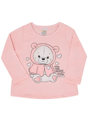 Pulla Bulla - Blusa Meia Malha Menina Rosa - PULLA BULLA