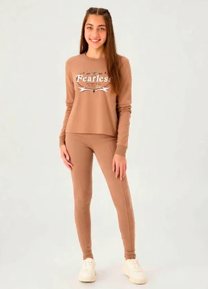 Pulla Bulla - Blusa Meia Malha Marrom - PULLA BULLA