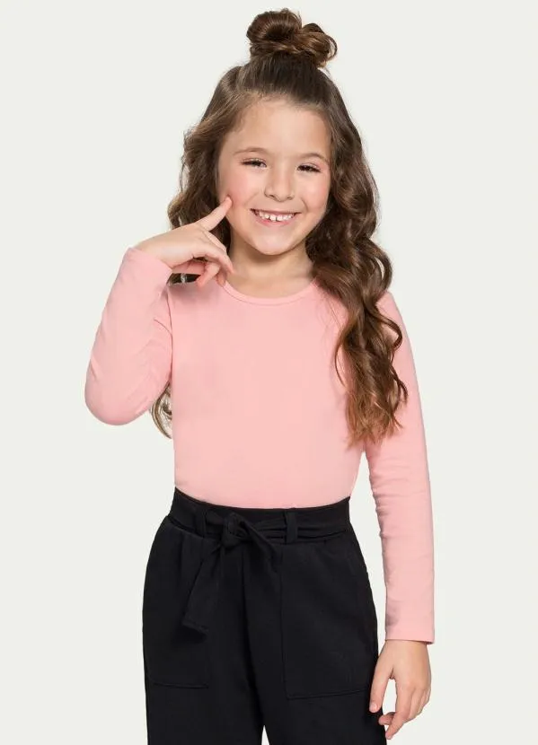 Alakazoo - Blusa Meia Malha Penteada Rosa