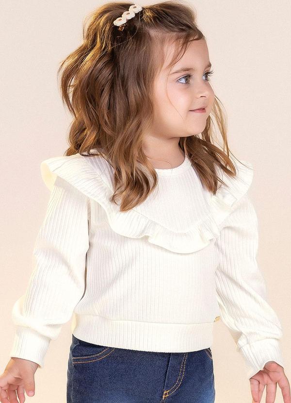 Colorittá - Blusa Menina com Babado Bege