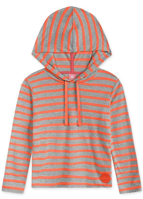 Lilica Ripilica - Blusa Menina com Capuz Cinza 1