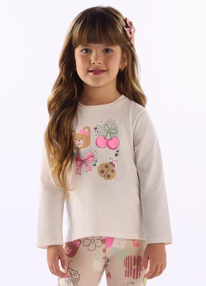 Up Baby - Blusa Menina Cotton Strass Branco - UP BABY