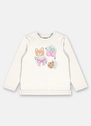 Up Baby - Blusa Menina Cotton Strass Branco - UP BABY