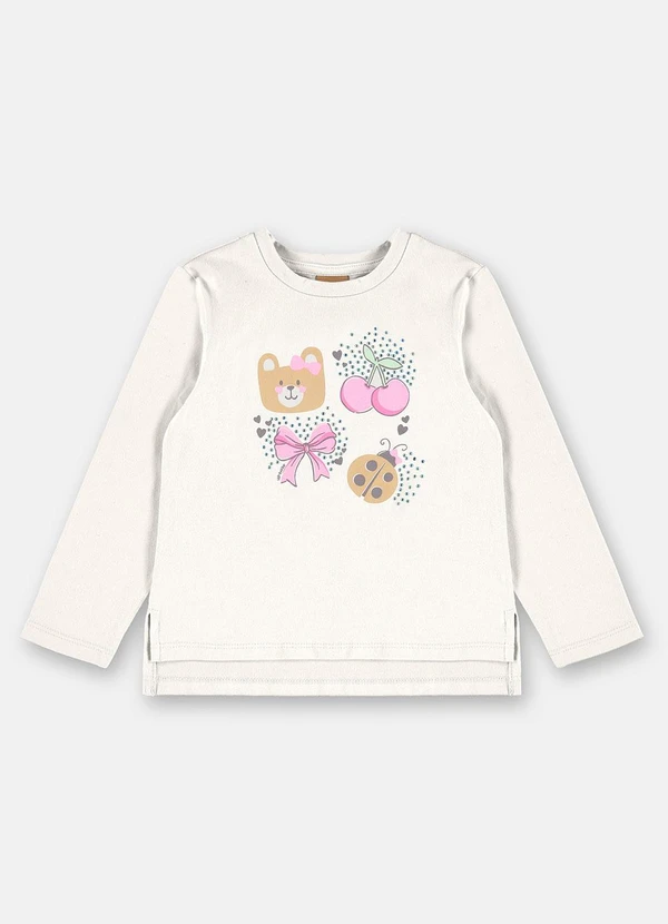Up Baby - Blusa Menina Cotton Strass Branco 2