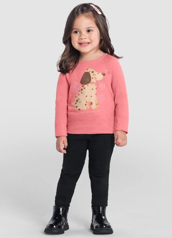 Brandili - Blusa Menina de Cachorrinhos Rosa 2