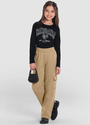 Brandili - Blusa Menina de Corações Preto - BRANDILI