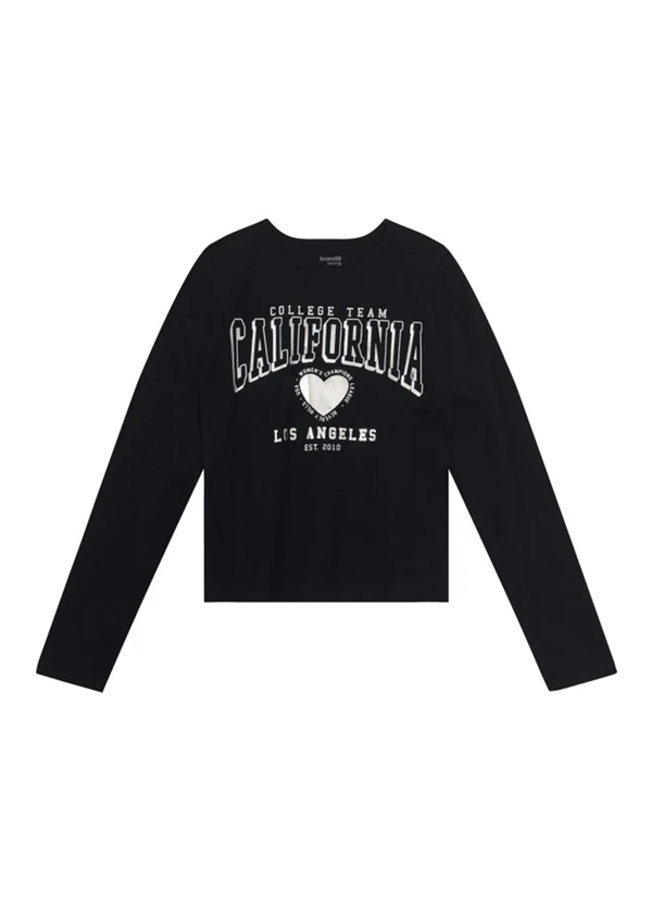 Young Class - Blusa Menina de Corações Preto 3