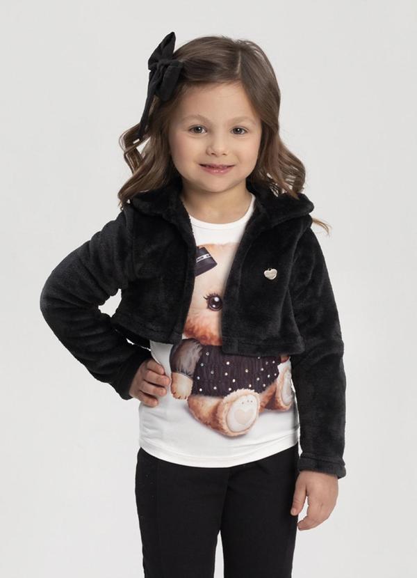 Alakazoo - Blusa Menina de Mangas Longas com Strass Preto