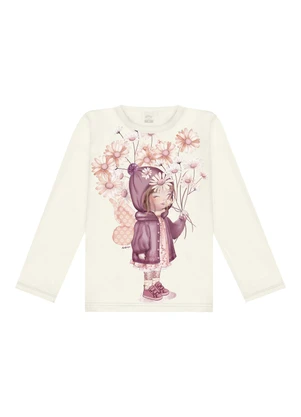 Alakazoo - Blusa Menina de Mangas Longas com Strass Rosa - ALAKAZOO