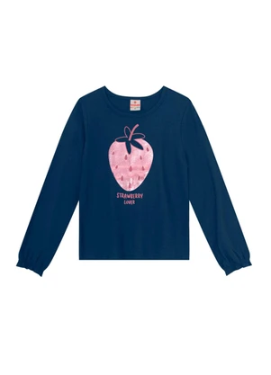 Brandili - Blusa Menina de Moranguinho Azul - BRANDILI