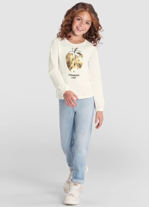 Brandili - Blusa Menina de Moranguinho Natural - BRANDILI