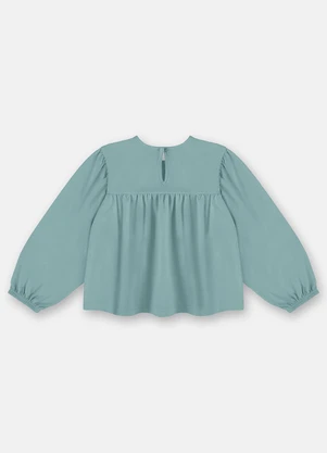 Up Baby - Blusa Menina em Meia Malha Azul - UP BABY