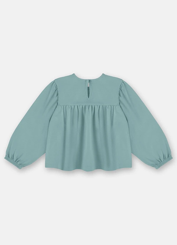 Up Baby - Blusa Menina em Meia Malha Azul