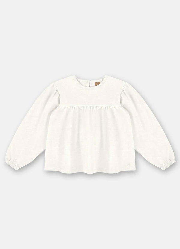 Up Baby - Blusa Menina em Meia Malha Bege