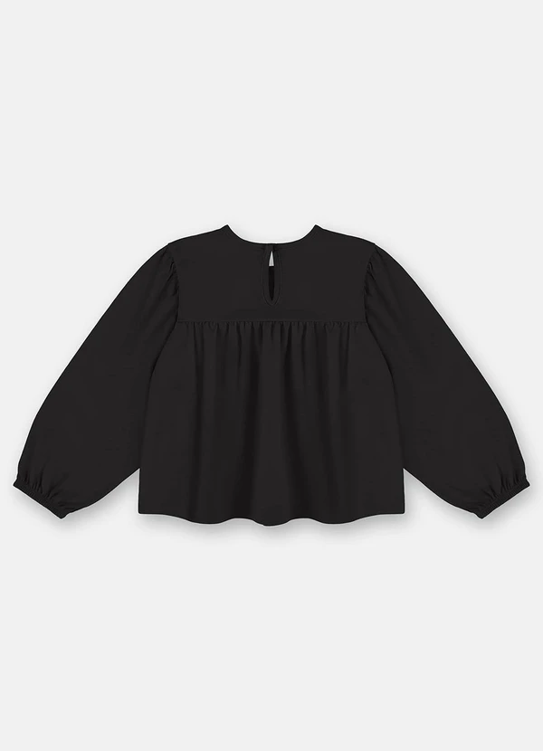 Up Baby - Blusa Menina em Meia Malha Preto 2