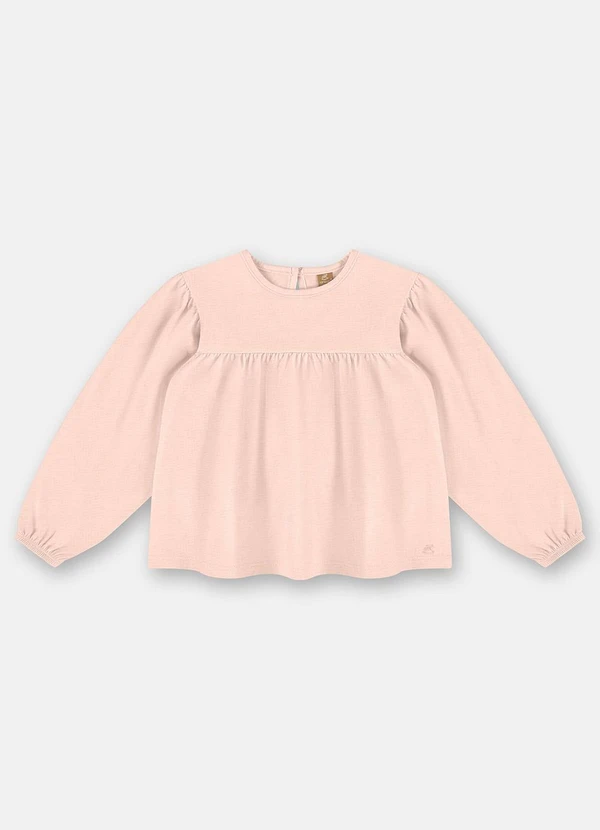 Up Baby - Blusa Menina em Meia Malha Rosa