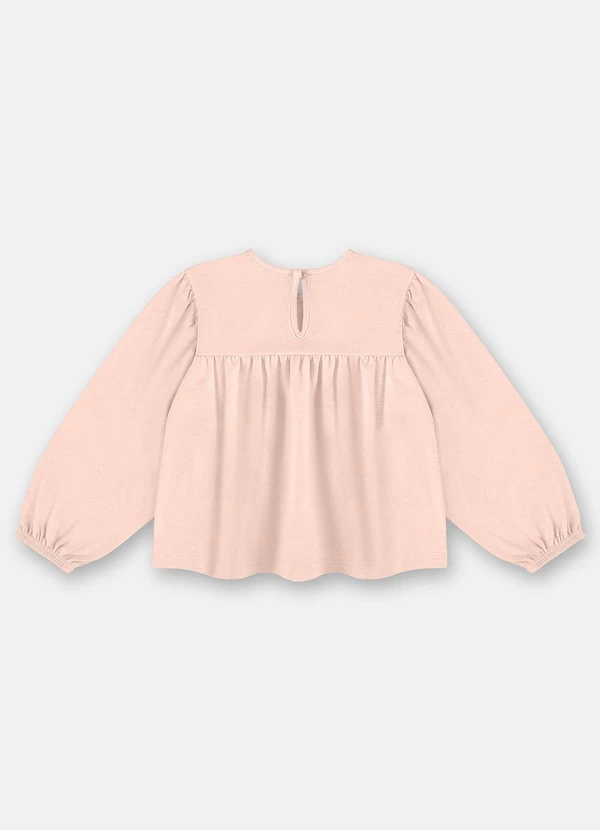 Up Baby - Blusa Menina em Meia Malha Rosa 2