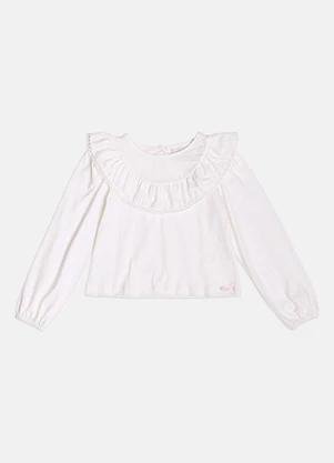 Momi - Blusa Menina Infantil com Babado e Renda - MOMI