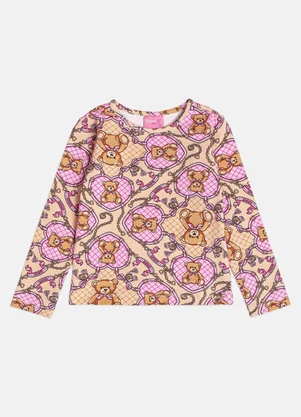 Momi - Blusa Menina Infantil Manga Longa de Ursinha - MOMI