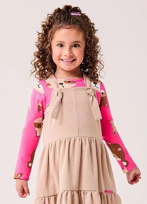 Bimbi - Blusa Menina Manga Longa de Bichinhos Rosa - BIMBI