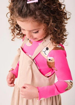 Bimbi - Blusa Menina Manga Longa de Bichinhos Rosa - BIMBI