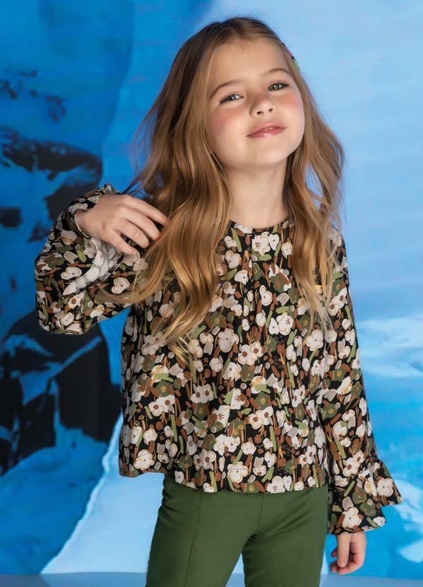 Colorittá - Blusa Menina Manga Sino Preto