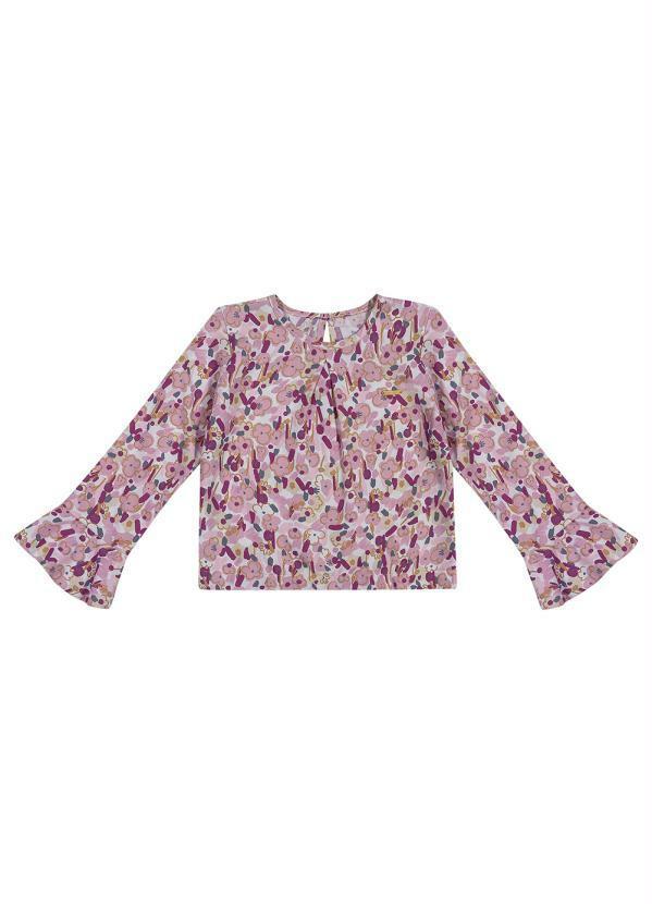 Colorittá - Blusa Menina Manga Sino Rosa Claro