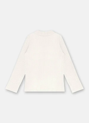 Up Baby - Blusa Menina Ribana Canelada Bege - UP BABY