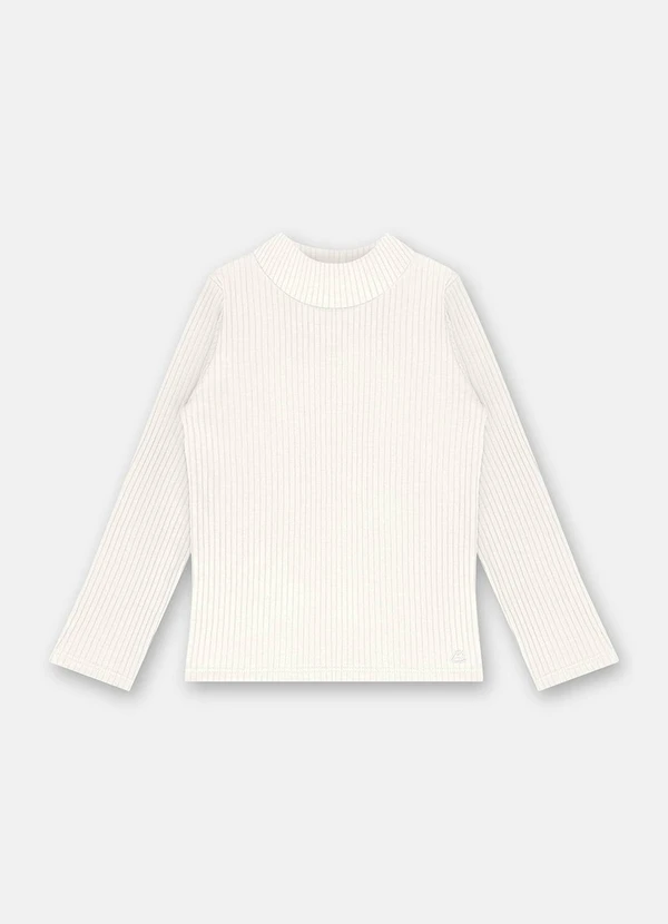 Up Baby - Blusa Menina Ribana Canelada Bege