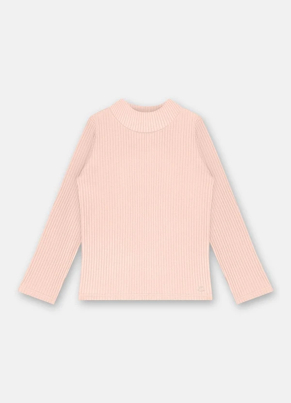 Up Baby - Blusa Menina Ribana Canelada Rosa