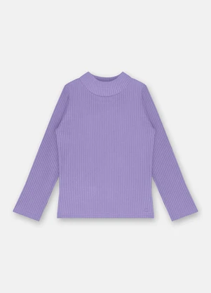 Up Baby - Blusa Menina Ribana Canelada Roxo - UP BABY